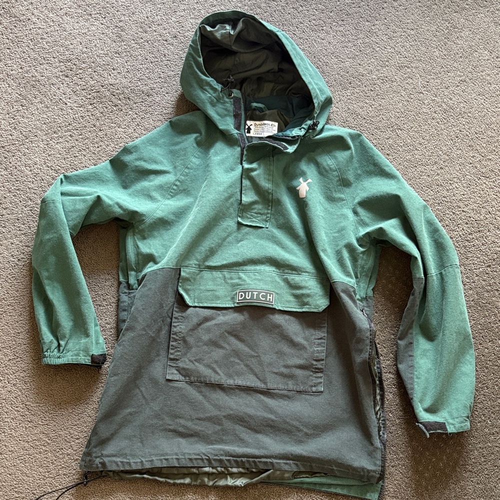 Dutch Bros Green Hooded Windbreaker